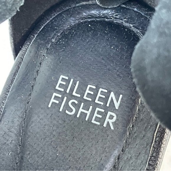 Eileen Fisher‎ Sandals Womens 9 Black Sport Tumbled Leather Wedge Heel Sneaker - Picture 13 of 16